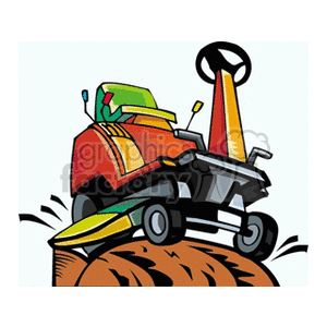 clipart - Large riding lawnmower.