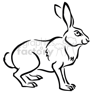  bunny rabbit rabbits bunnies   Anmls004B_bw Clip Art Animals 
