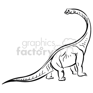  long neck dinos dinosaur dinosaurs   Anmls014B_bw Clip Art Animals 