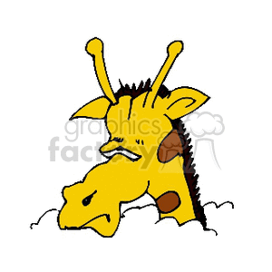 Uneasy cartoon giraffe clipart. Royalty-free image # 129614