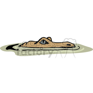 Crocodile lurking through swamp clipart. Commercial use image # 129788