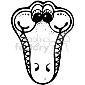 Black and white cartoon alligator clipart. Commercial use image # 129968