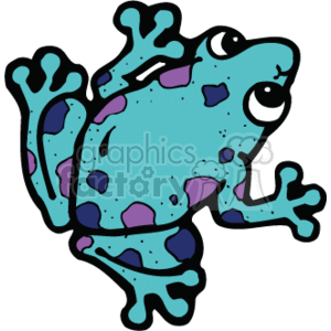 country style frog frogs amphibian blue  treefrog003PR_c Clip Art Animals Amphibians cartoon