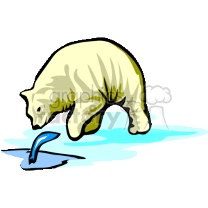 Polar bear fishing clipart. Royalty-free image # 130025