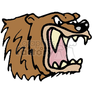 Angry cartoon brown bear