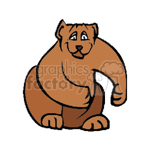 Happy cartoon brown bear