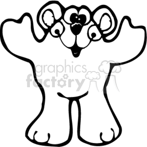 Black and white silly cartoon bear clipart. Royalty-free image # 130161
