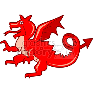 Mystical red dragon clipart. Commercial use image # 130334