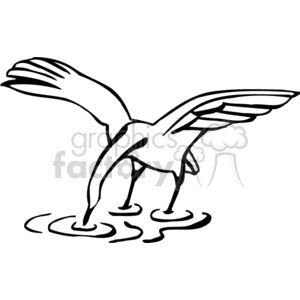 Black and white crane fishing  clipart. Royalty-free image # 130338