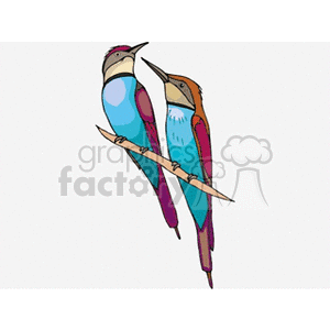 Two blue under belly love birds clipart. Royalty-free image # 130493