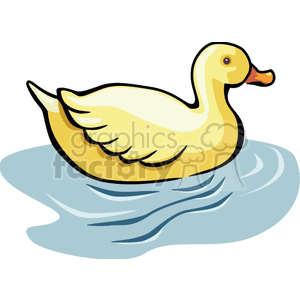Yellow duck floating in water clipart. Royalty-free image # 130635