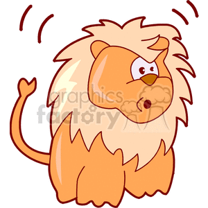 Scared looking cartoon lion clipart. Commercial use image # 131047