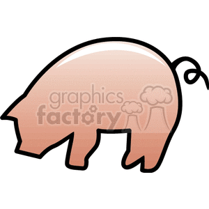 Outline of a pig clipart.