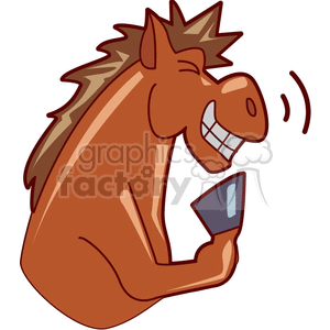 cartoon horse laughing clipart. Royalty-free image # 132780