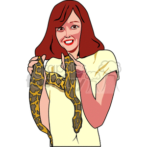   animals snakes snake lady women pet pets  lady-snake.gif Clip Art Animals Snakes 