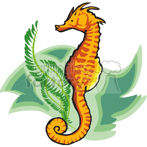 orangeish red seahorse clipart. Royalty-free image # 133711