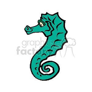 green seahorse clipart.