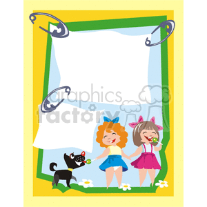   border borders frame frames animals dog dogs girls girl safty pin  Fun002.gif Clip Art Borders Misc 