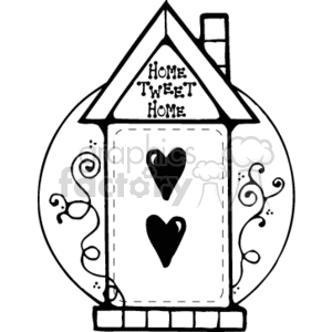 Pretty Bird House clipart. Commercial use image # 134519