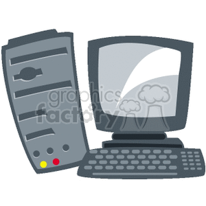   computer computers monitor monitors pc cpu Clip Art Business 