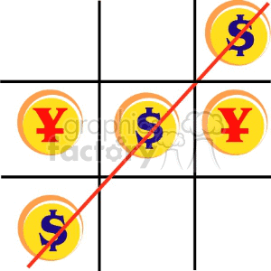   money currency currencies yin dollar tic tac toe game games business  business001.gif Clip Art Business 