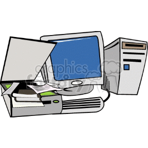   printer printers print printing computers computer duplicate copy machine machines scanner scanners pc Clip Art Business 