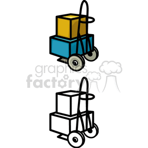   dolly dollys hand truck handtruck trucks handtrucks shipping cart carts moving move  BOS0121.gif Clip Art Business Supplies 