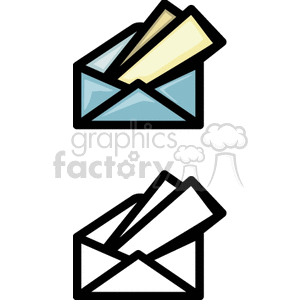   envelope envelopes letter letters mail email  BOS0126.gif Clip Art Business Supplies open