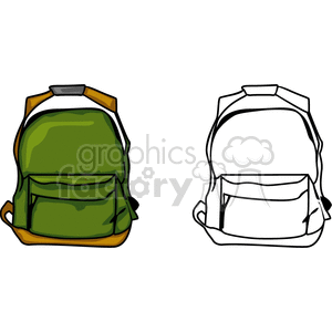 backpack backpacks bag bags satchel satchels  PFM0119.gif Clip Art Clothing Backpacks green