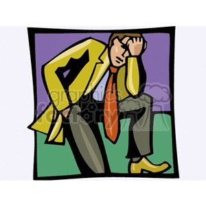 clipart - stressed man.
