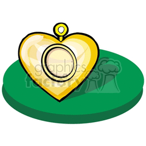 clipart - Gold heart shaped pendant.
