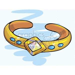 Gold Egyptian style bracelet clipart. Commercial use image # 137655