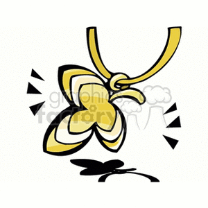 clipart - Gold 3 leaf clover pendant.