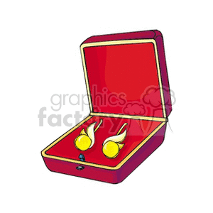 yellow dangle earrings in a gift box  clipart. Royalty-free image # 137714