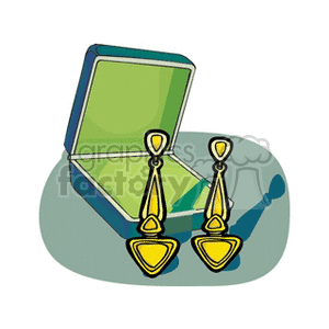 Gold dangle triangle earrings  clipart. Commercial use image # 137716