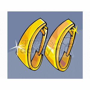 clipart - Gold hoop earrings .
