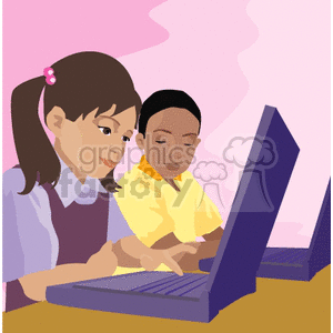  african american girl boy teaching reading teach education school student students class homework laptop computers computer  Education00003.gif Clip Art Education Students  reading+circle
