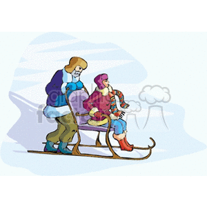   winter snow sleigh ride slieghs  manboysleigh.gif Clip Art Entertainment 