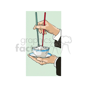 serving a bowl of rice clipart. Commercial use image # 140739