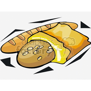 food bread loaf loafs  bread131.gif Clip Art Food-Drink Bread roll assortment