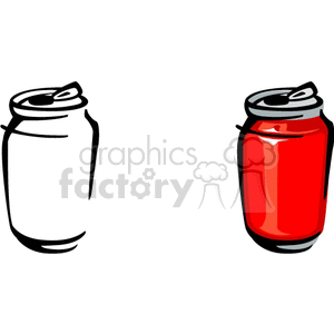 can cans soda pop beverage beverages drink drinks junkfood food  PFO0128.gif Clip Art Food-Drink Commercial red