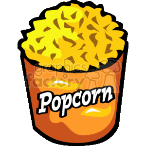 Tub of buttery popcorn clipart. Commercial use image # 142195
