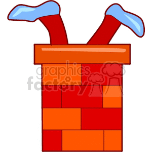 Red Brick Chimney with Feet out the Top clipart. Commercial use image # 142969