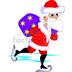 an ice skating Santa