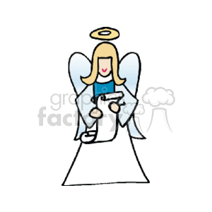   christmas xmas holidays angel angels scroll scrolls  blue_angel_with_scroll.gif Clip Art Holidays Christmas Angels 