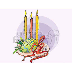 Easter center piece with candles clipart. Royalty-free image # 144283
