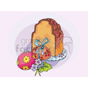 Desert with easter eggs and flowers clipart. Royalty-free image # 144293