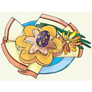 Easter Dinner Plate and Napkin clipart. Commercial use image # 144309