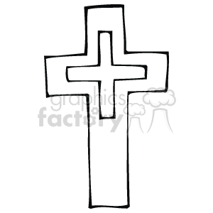 Simple black and white cross clipart. Royalty-free image # 144359
