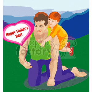fathers day dad father son family  Father018.gif Clip Art Holidays Fathers Day playing happy